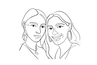 custom couple and family portraits line sketch, pet drawing