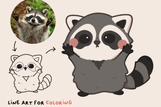 draw cute cartoon animals or pet illustration