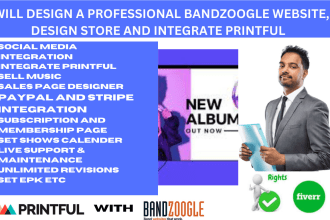 design bandzoogle website, setup merch store, upload music, redesign bandzoogle