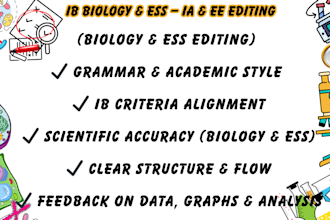 provide expert feedback on ib dp biology ia and ee