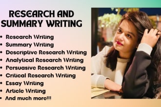 do research and summary writing