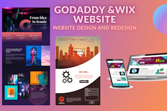 design  into a professional, stunning wix or godaddy website