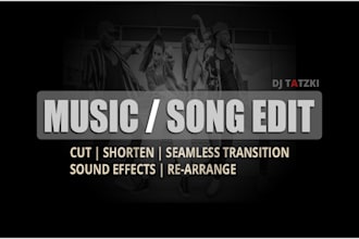 cut edit, shorten wedding songs mix music and audio editing