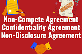 draft nda or non compete or confidentiality agreement