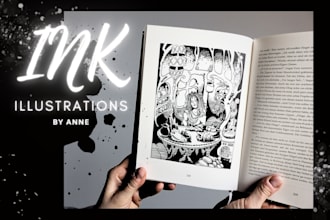 create beautiful hand drawn ink illustrations for you