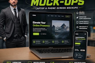 design device mockups for websites, apps and product videos
