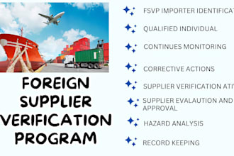 develop a foreign supplier verification program documentation for you