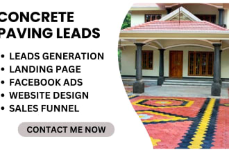 generate high quality concrete installation leads paving leads, sales funnel