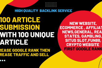 publish 100 article submission with 100 unique content