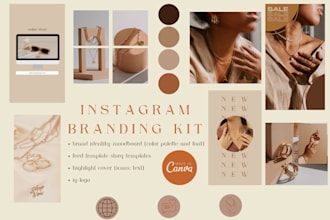 create canva templates for instagram branding kit  in 24h