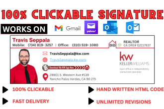 create modern clickable html email signature