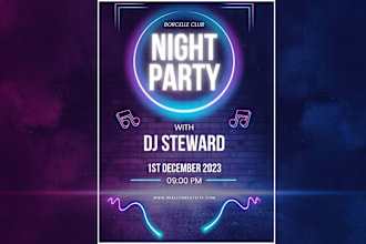 design club flyers and upcoming party posters