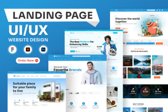 do website UI template or landing page, homepage UI UX design in figma