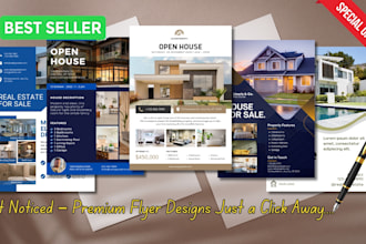 design professional real estate flyers, open house brochures, booklets