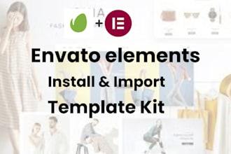 install import and customize envato template kit
