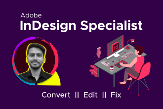 do any adobe indesign project work