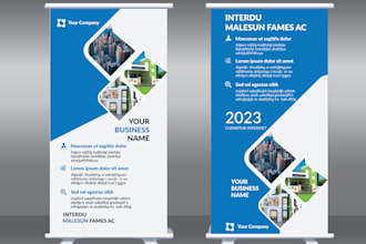 do roll up banner, x banners, ads banner design 4 hours