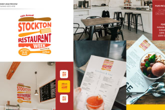 create modern food bbq coffee restaurant logo