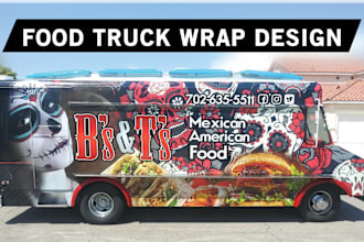 do creative food truck wrap design, vehicle wrap branding