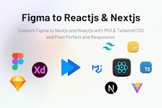 convert figma to nextjs and reactjs with mui and pixel perfect and responsive