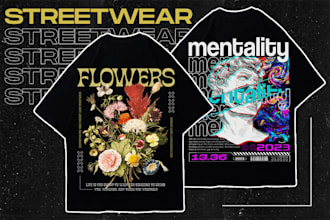 make luxury streetwear design and anime tshirt design