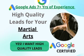 generate leads for martial arts gyms service using google ads