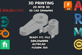 create 3d cad designs,machine designs,3d print ,renders ,stl files