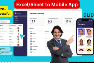 convert google sheet or microsoft excel to glide mobile UI