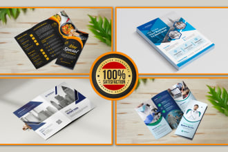 design trifold bifold digital pdf brochure product catalog and leaflet