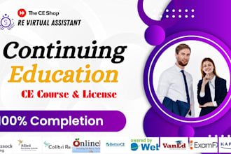 help with ce shop, real estate license, courses, and continuing education