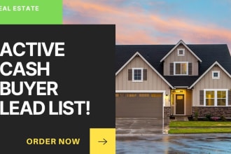provide real estate cash buyers leads list