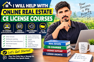 help with online real estate ce license courses