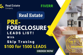 provide pre foreclosure real estate leads with skip tracing
