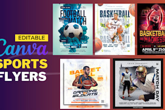 create professional editable sports flyer canva  templates