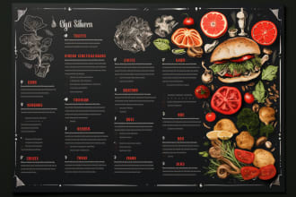 food menu design, menu board, food flyer