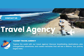 travel agency or tourism website, agent, vacation rental hotel site with booking