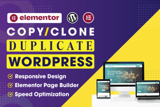 design clone copy or duplicate wordpress website by elementor