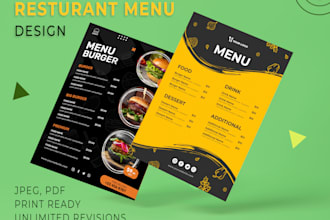 design food menu, food flyer, poster, or brochure