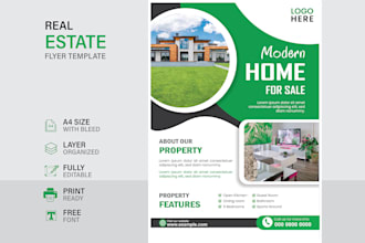 creative and modern real estate flyer template