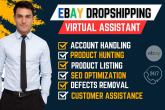 be your ebay virtual assistant for dropshipping, ebay lister, ebay ranking