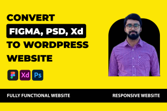 convert figma to wordpress, xd to wordpress, PSD to wordpress by elementor pro