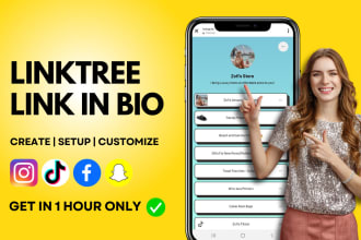 create a stunning linktree bio link landing page for social media