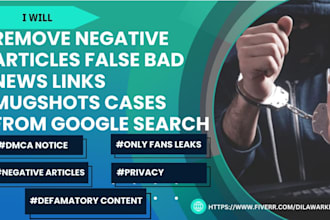 deindex unwanted google search result, court file takedown bad links mugshots