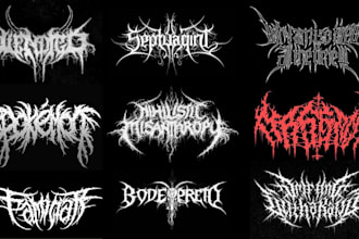create death metal , black metal , brutal , custom and metal logo