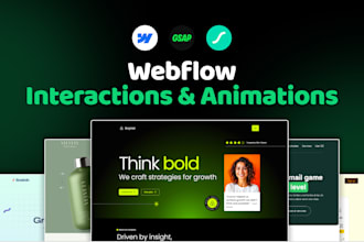 create webflow interactions, animations, and scroll effects