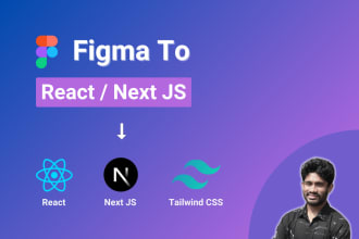 convert figma to react, next js, tailwind css