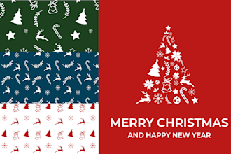 create christmas seamless pattern, stickers, postcard, greeting card, new year