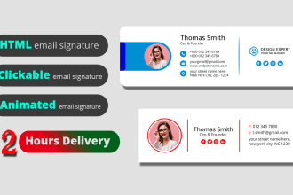 create HTML clickable email signature animated email signature