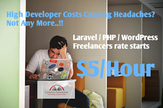 do website development in PHP, laravel, wordpress