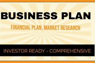 do comprehensive, investor ready business plan for startups with financial plan